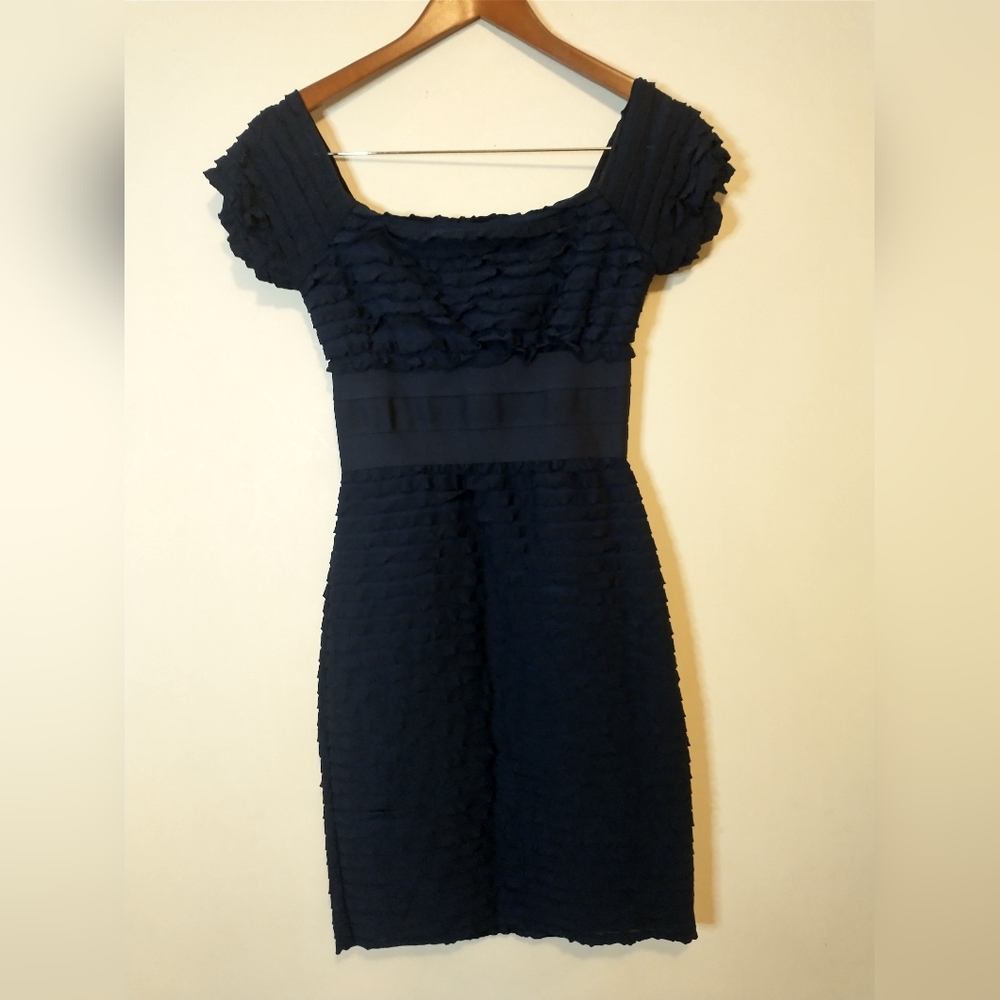 Max Studio Blue Tiered Bodycon Dress Size XS